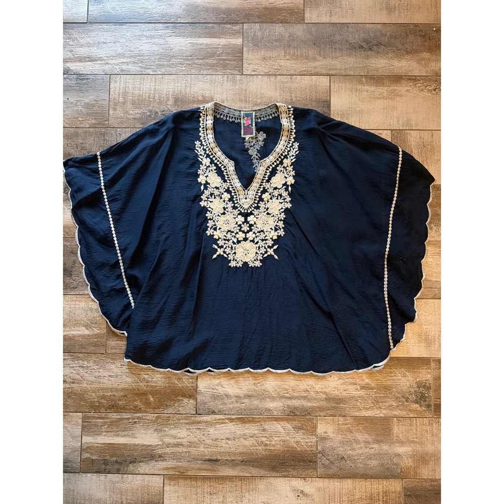 Johnny Was Embroidered Georgette Poncho size L - Picture 4 of 9